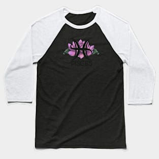 Zodiac Pisces Floral Baseball T-Shirt